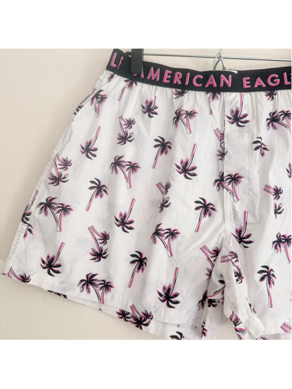Men's American Eagle Palm Tree Print Boxers XXL White Pink NWT